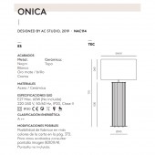 PIE DE LÁMPARA DE SOBREMESA ONICA