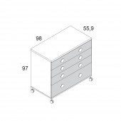CÓMODA BASIC NUBE RUEDAS O ZÓCALO